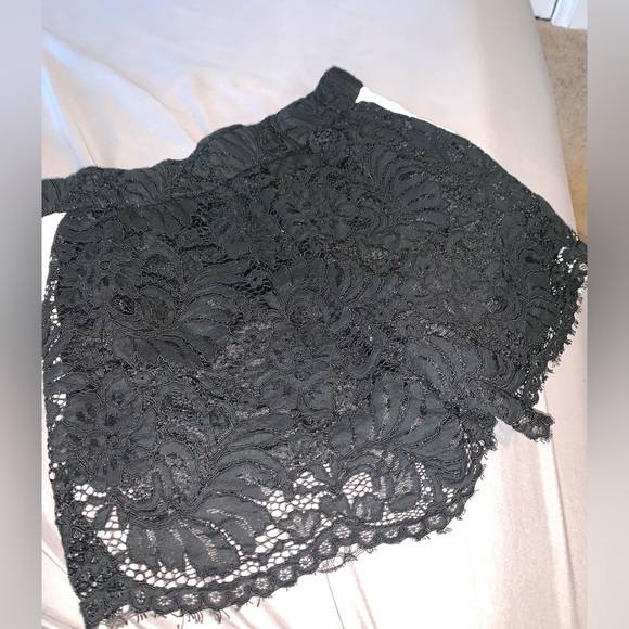 Elli White Lace Women's Shorts Black with white stripes high rise Size Small - Picture 4 of 7